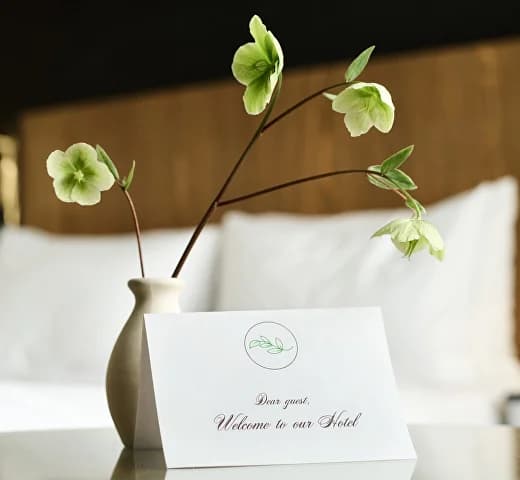 An elegant luxury hotel bedroom